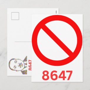 Cartão Postal De Festividades 8647 Anti Trump 86 47 Retro Impeachment 47 Anti-tr