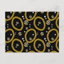 Cartão Postal De Festividades 90's Hip Hop Rap Music Gold Cuban Link Chain