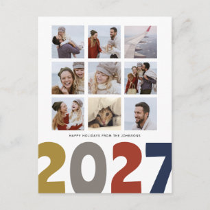 Cartão Postal De Festividades 9 Foto 2027 Colagem de Natal Família Moderna