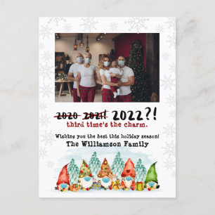 Cartão Postal De Festividades A 3ª vez é o charme Foto Feriada 2022 Engraçada