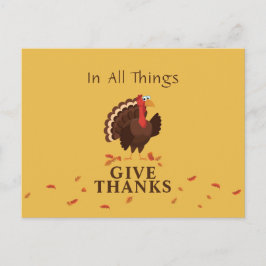 Cartão Postal De Festividades A Ação De Graças Da Turquia Em Todas As Coisas Dá