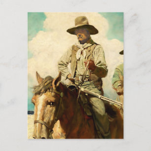 Cartão Postal De Festividades A Arte Ocidental do Mariscal Magro por NC Wyeth