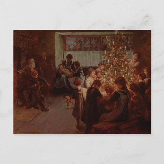 Cartão Postal De Festividades A Árvore de Natal, 1911 (Frente)