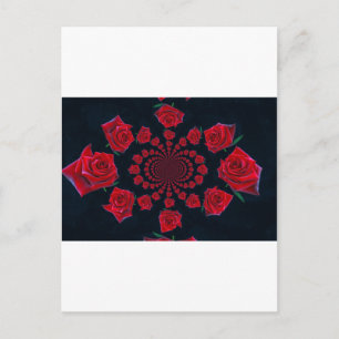 Cartão Postal De Festividades A Beleza dos Rosas: Fantasia Floral