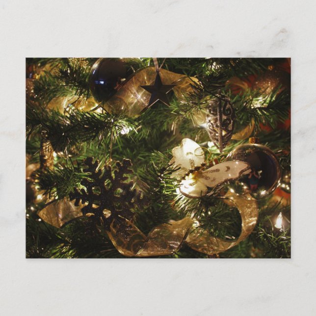 Cartão Postal De Festividades A borboleta de Natal (Frente)