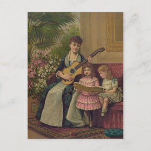 Cartão Postal De Festividades A Carol de Natal