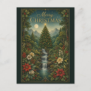 Cartão Postal De Festividades A Cascata da Magia de Natal