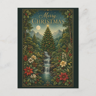 Cartão Postal De Festividades A Cascata da Magia de Natal