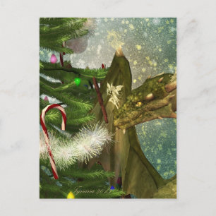 Cartão Postal De Festividades A Dragon and Fairies Christmas