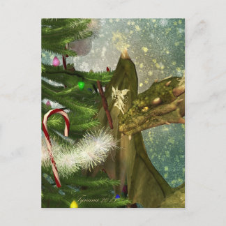 Cartão Postal De Festividades A Dragon and Fairies Christmas