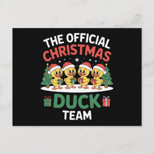Cartão Postal De Festividades A Equipe Oficial de Pato de Natal do Chapéu de Pap