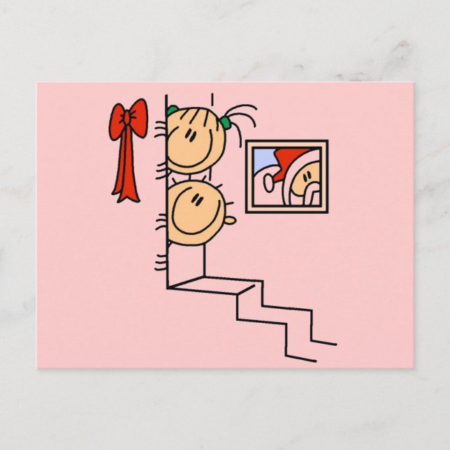 Cartão Postal De Festividades À espera de T-shirts e presentes de Papais noeis (Frente)