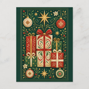 Cartão Postal De Festividades A Galeria de Presentes Dourados