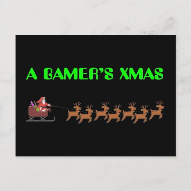 Cartão Postal De Festividades A Gamer’s Xmas (Frente)
