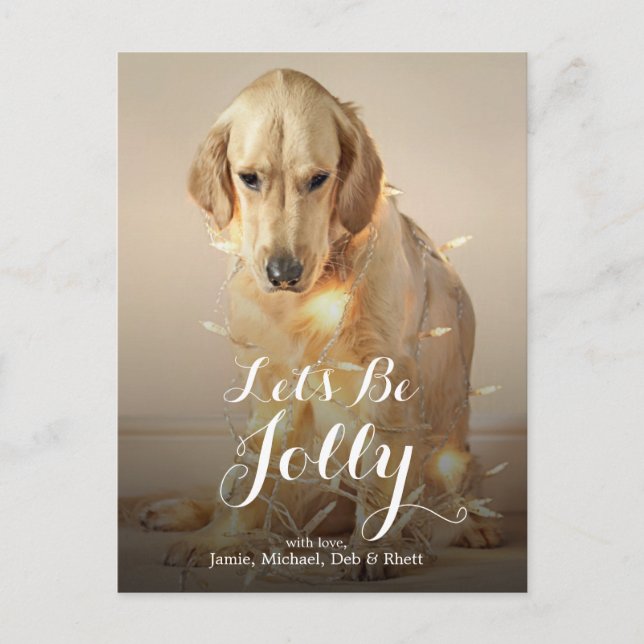 Cartão Postal De Festividades A Golden Retriever dog (Frente)