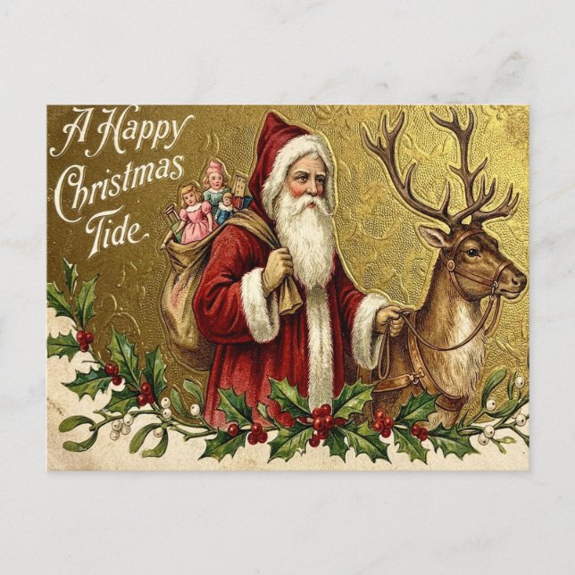 Cartão Postal De Festividades A Happy Christmas Tide (Frente)