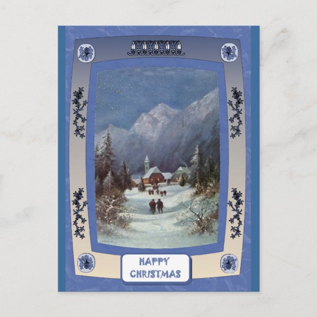 Cartão Postal De Festividades A igreja da aldeia (Frente)