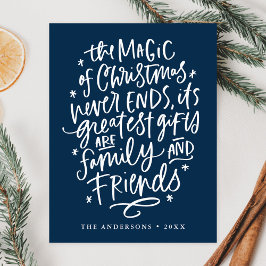 Cartão Postal De Festividades A Magia do Marinho de Natal Não Foto