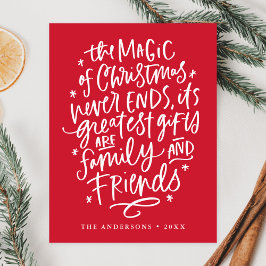 Cartão Postal De Festividades A Magia do Natal Vermelho Não Foto