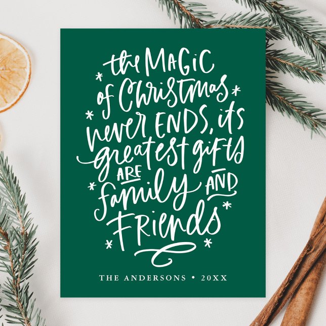 Cartão Postal De Festividades A Mágica da Não Foto Verde de Natal (Criador carregado)