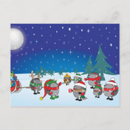 Cartão Postal De Festividades A mágica de Natal de Hedgehog