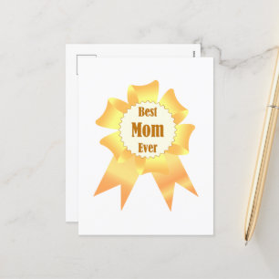 Cartão Postal De Festividades A melhor mãe sempre ganhadora do Ouro, fita prêmio