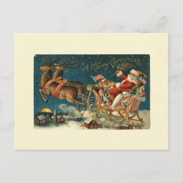Cartão Postal De Festividades A Merry Christmas Vintage Santa