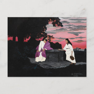 Cartão Postal De Festividades A mulher no poço, pintura famosa