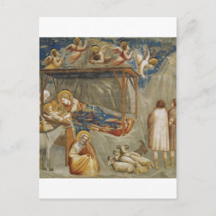 Cartão Postal De Festividades A Natividade do Cristo de Jesus por Giotto