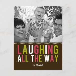 Cartão Postal De Festividades A Rir-se do Cartaz do Cartão com fotos de Férias