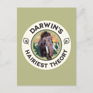 Cartão Postal De Festividades A Teoria mais Hairiest de Darwin Wooly Mammoth