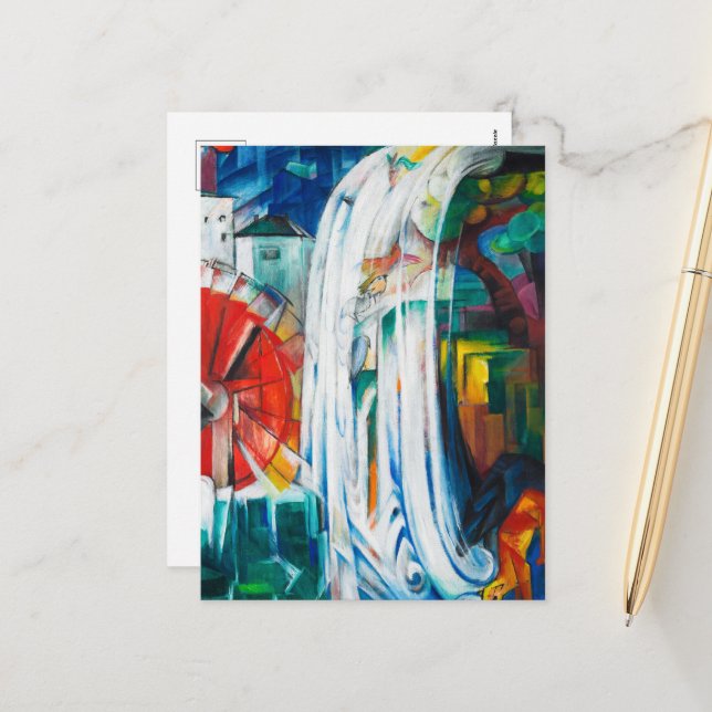 Cartão Postal De Festividades A Usina Bebida por Franz Marc (Frente/Verso In Situ)