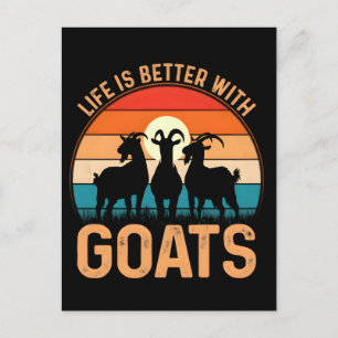 Cartão Postal De Festividades A vida é melhor com cabras