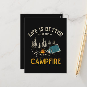 Cartão Postal De Festividades A Vida É Melhor No Acampamento Divertido Caçamba