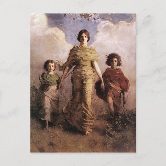 Cartão Postal De Festividades A Virgem 1893 Abbott Handerson Thayer (Frente)