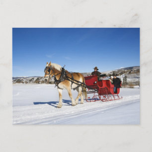 Cartão Postal De Festividades A Western Christmas - Horse Christmas Sleigh
