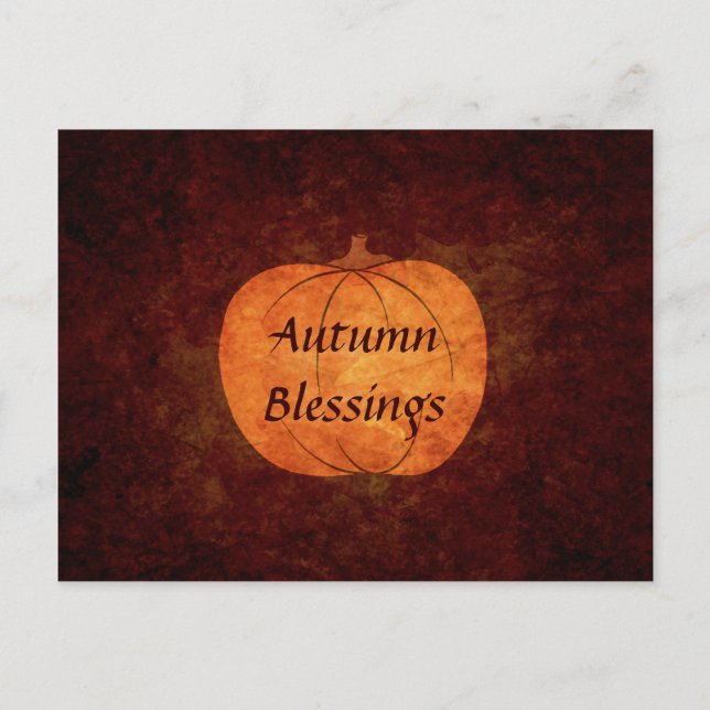Cartão Postal De Festividades Abóbora de Ação de Graças (Frente)
