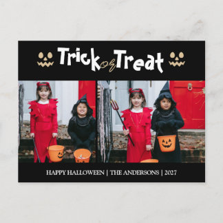 Cartão Postal De Festividades abóbora jack-o-lantern Halloween Família Duas Foto