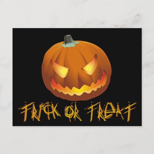 Cartão Postal De Festividades Abóbora para o Dia das Bruxas 6 (Frente)