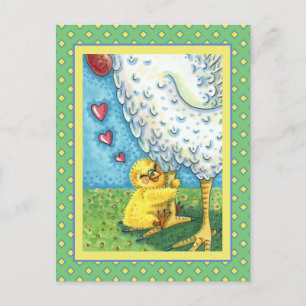 CARTÃO POSTAL DE FESTIVIDADES ABRA A SUA MÃE, PINTINHO DE BEBÊ BONITO AMA A M