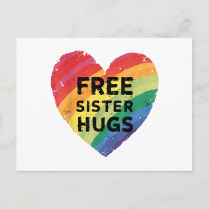 Cartão Postal De Festividades Abraços de Irmã Grátis Mês do Orgulho LGBT Gay Lés