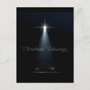 Cartão Postal De Festividades Abstract Christmas Nativity Stable And Star