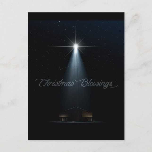 Cartão Postal De Festividades Abstract Christmas Nativity Stable And Star (Frente)