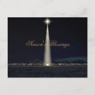 Cartão Postal De Festividades Abstract Christmas Nativity Stable And Star