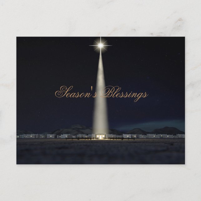 Cartão Postal De Festividades Abstract Christmas Nativity Stable And Star (Frente)
