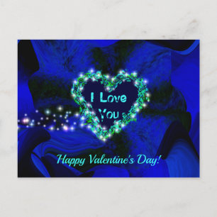 Cartão Postal De Festividades Abstrato 3D Heart, Eu Te Amo