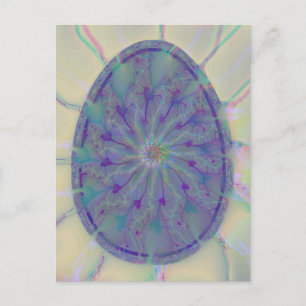 Cartão Postal De Festividades Abstrato Art Colorida Ovo Âmbar Púrpura Azul Cor-d