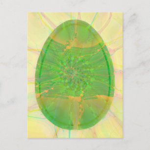 Cartão Postal De Festividades Abstrato Art Colorida Ovo Âmbar Verde Amarelo Dour