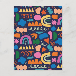 Cartão Postal De Festividades Abstrato de cor minimalista