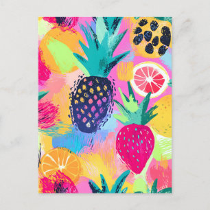 Cartão Postal De Festividades Abstrato Paradise Tropical Fruta Fiesta